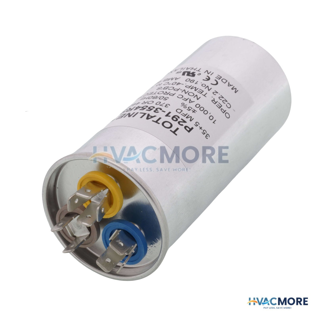 Carrier 440V Dual Round Run Capacitor, 35/5 MFD P291-3554RS