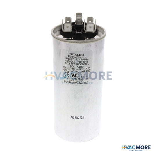 Carrier 440V Round Dual Capacitor 40/5 MFD P291-4054RS