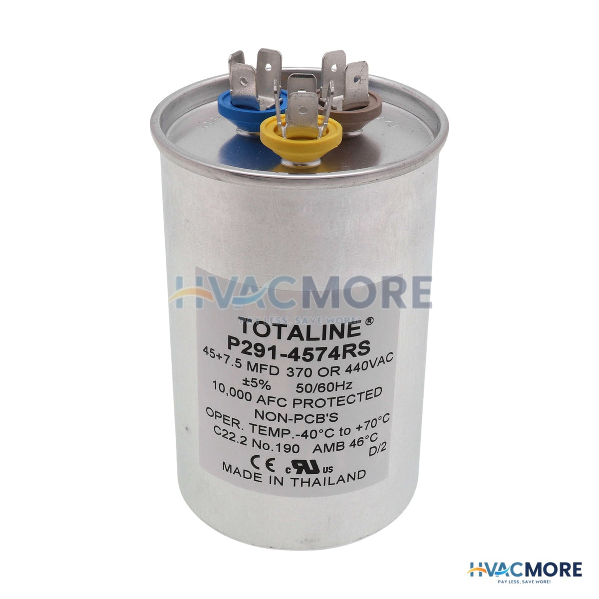 Carrier Dual Capacitor 45/7.5MFD 370/440V P291-4574RS