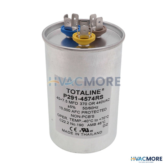 Carrier Dual Capacitor 45/7.5MFD 370/440V P291-4574RS