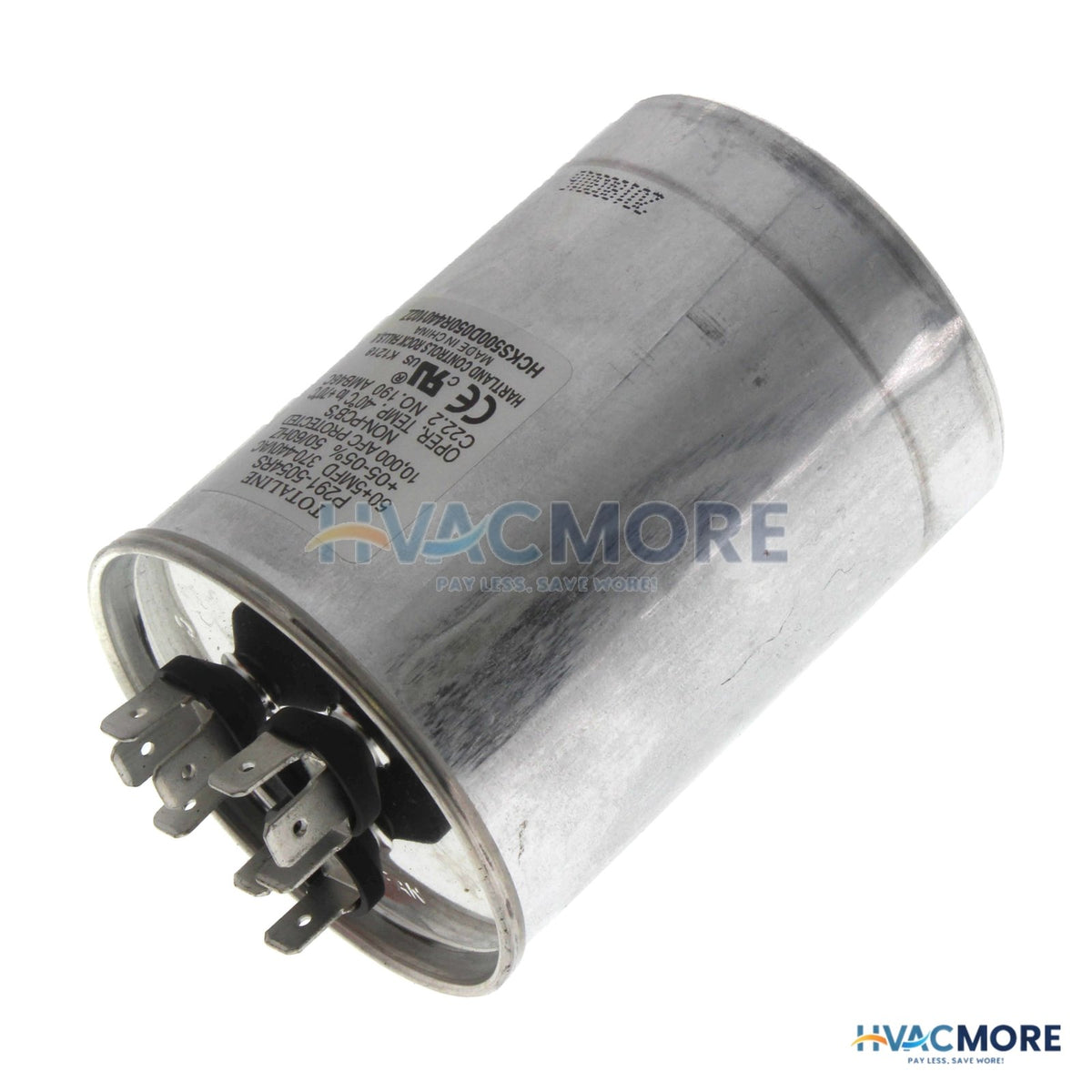 Carrier 440V Round Dual Capacitor, 50/5 MFD P291-5054RS