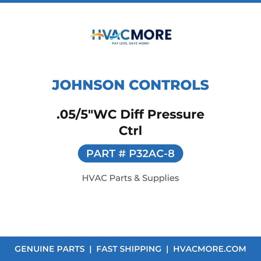 Johnson Controls .05/5"WC Diff Pressure Ctrl P32AC-8