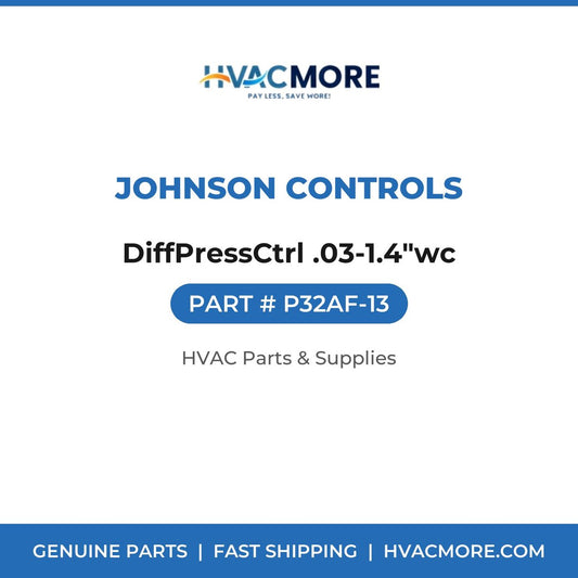 Johnson Controls DiffPressCtrl .03-1.4"wc P32AF-13