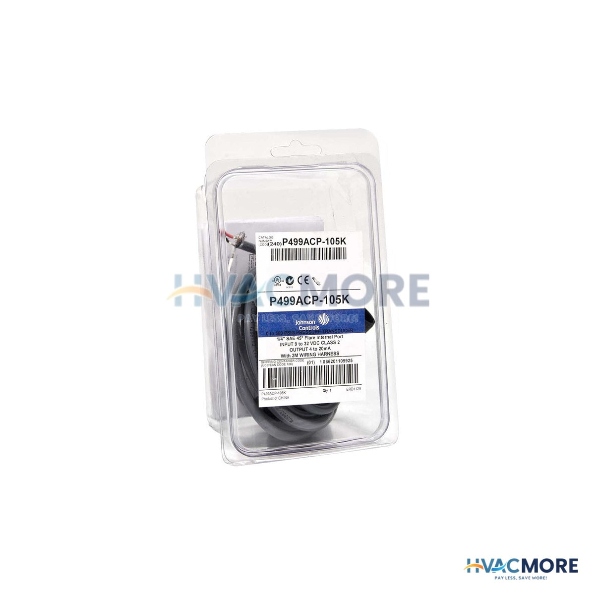 Johnson Controls 0-500 PSI Pressure Transducer Kit P499ACP-105K