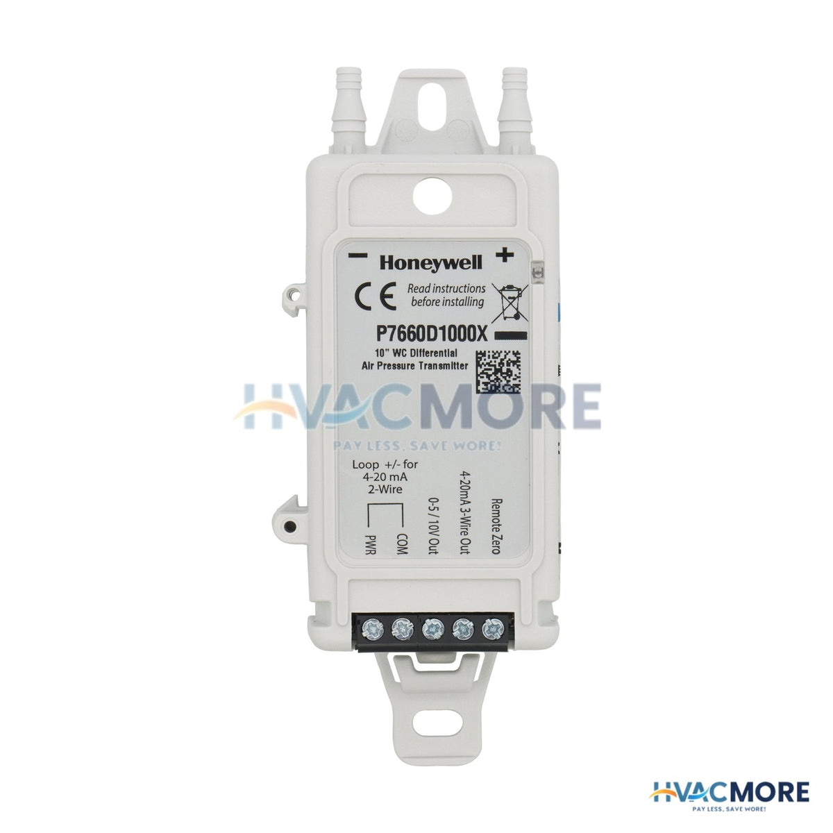 Honeywell 0-1", 0-2.5", 0-5", 0-10" W.C Selectable Mount Pressure Sensor P7660D1000X
