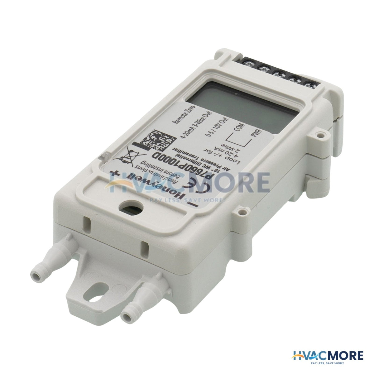 Honeywell 1.0", 2.5", 5", 10" W.C. Universal LCD Display Pressure Sensor W/ Panel/DIN Rail Mount P7660P1000D