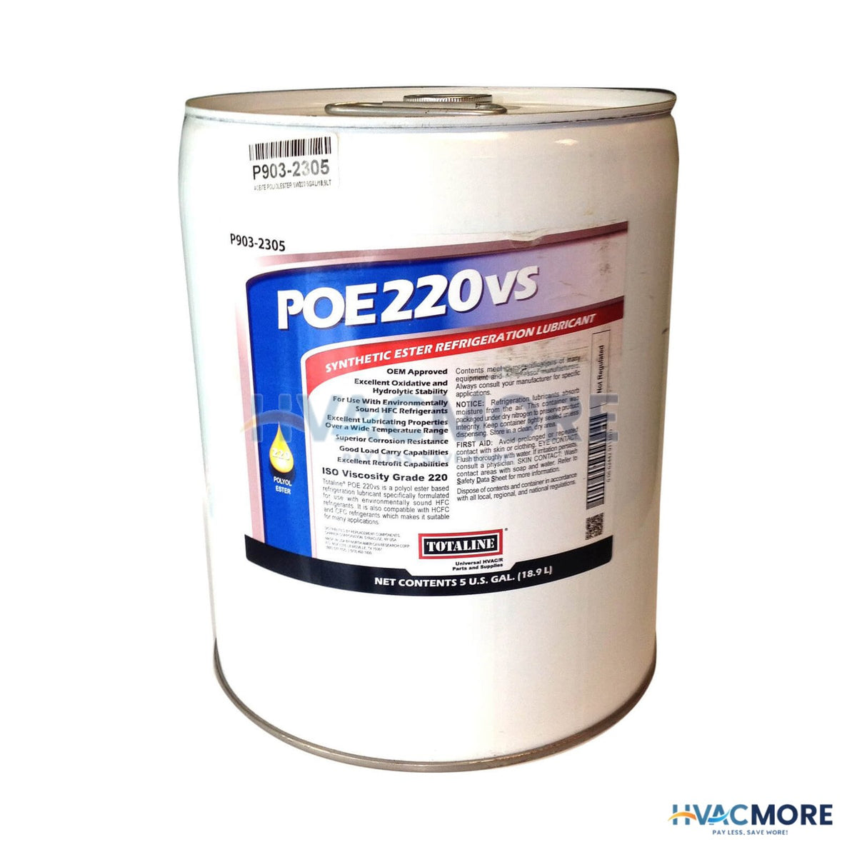 Carrier POE 220VS Compressor Oil, 5 Gal. P903-2305