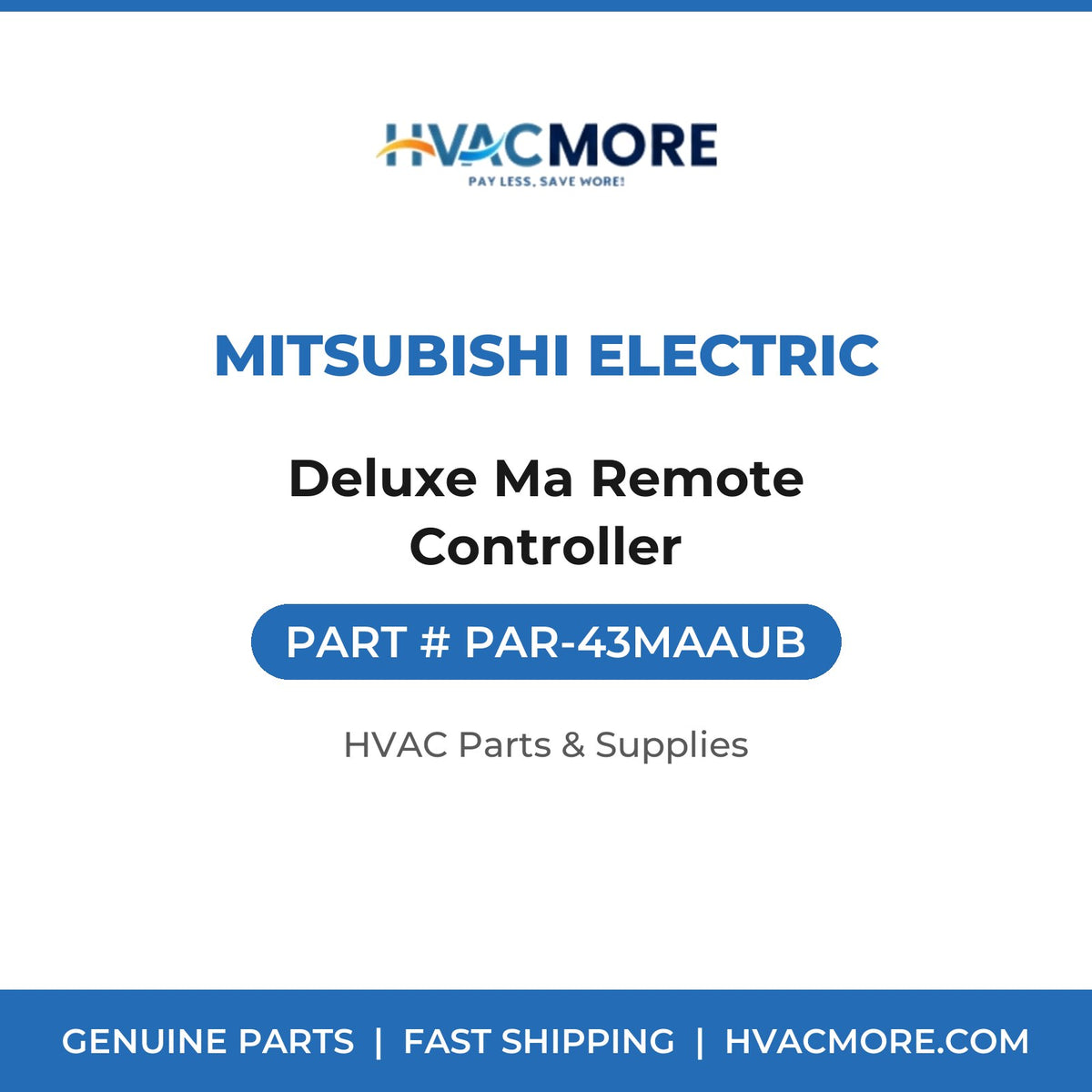Mitsubishi Electric Deluxe Ma Remote Controller PAR-43MAAUB