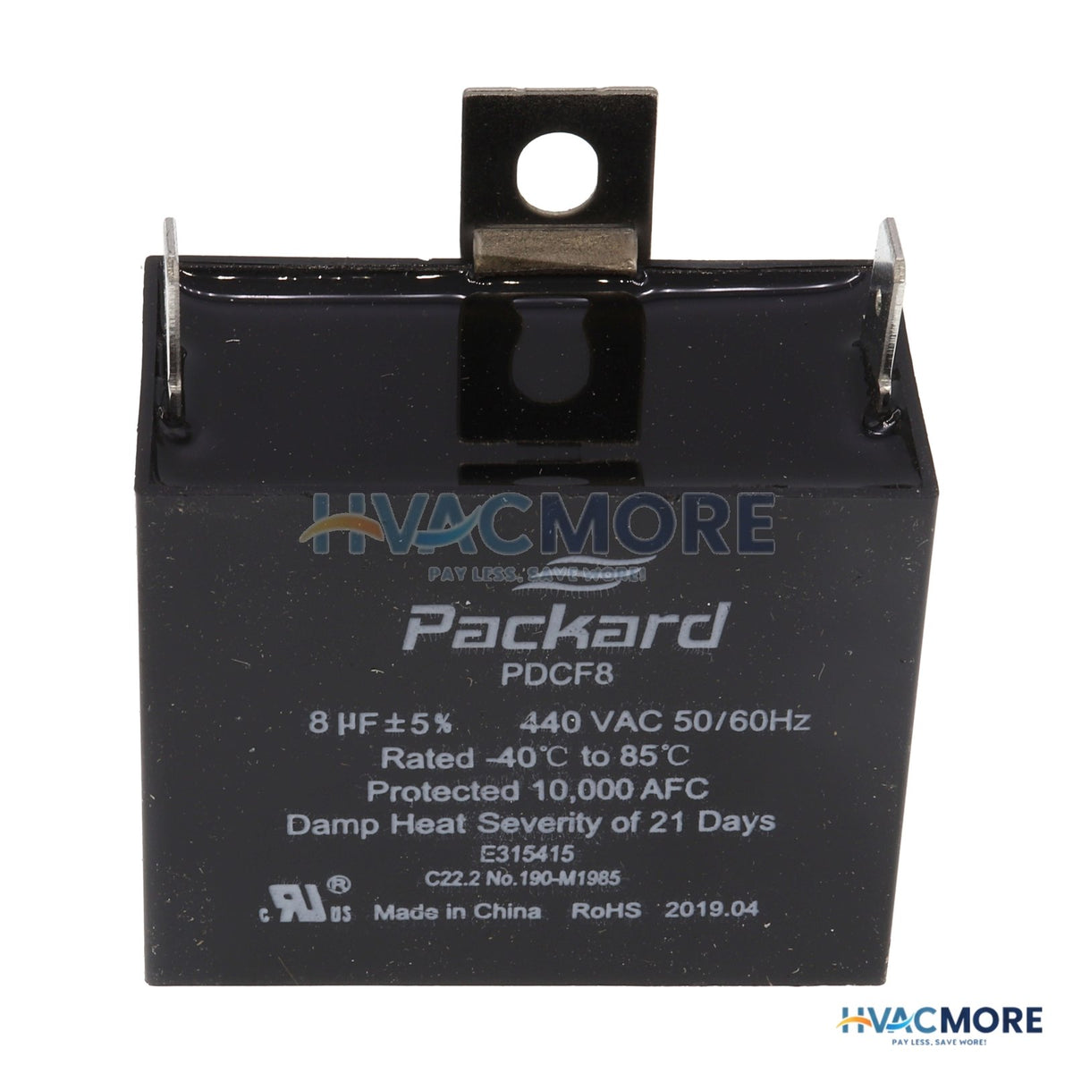Packard 440V Dry AC Motor Run Capacitor (8 MFD) PDCF8