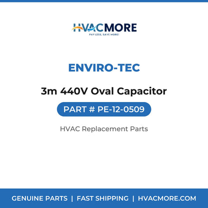ENVIRO-TEC 3m 440V Oval Capacitor PE-12-0509