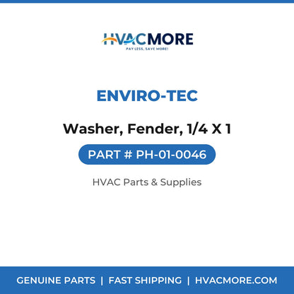 Enviro-tec Washer, Fender, 1/4 X 1 PH-01-0046