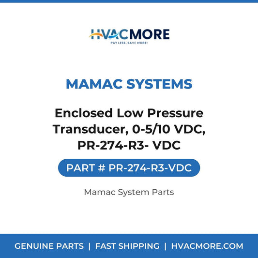 MAMAC Systems Enclosed Low Pressure Transducer, 0-5/10 VDC, PR-274-R3- VDC PR-274-R3-VDC