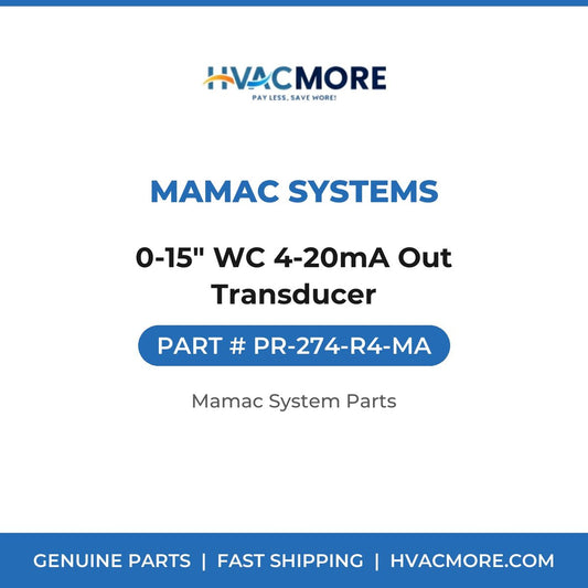 MAMAC Systems 0-15" WC 4-20mA Out Transducer PR-274-R4-MA