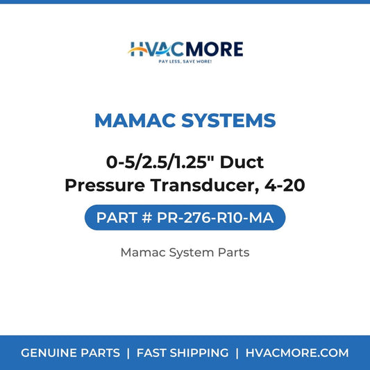 MAMAC Systems 0-5/2.5/1.25" Duct Pressure Transducer, 4-20 PR-276-R10-MA