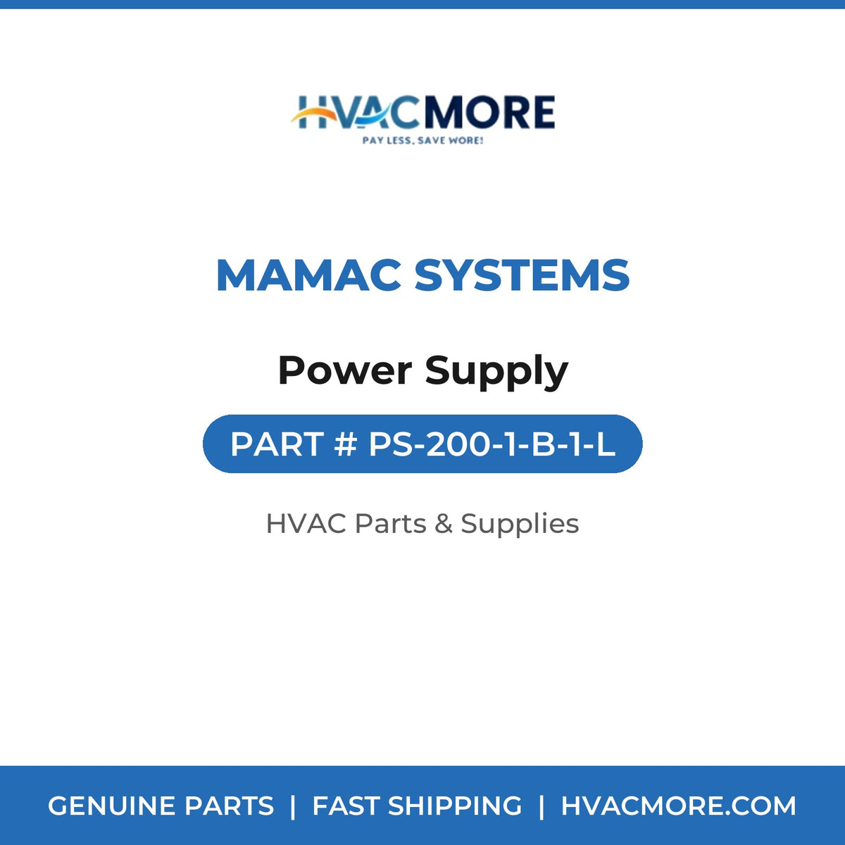 MAMAC Systems Power Supply PS-200-1-B-1-L