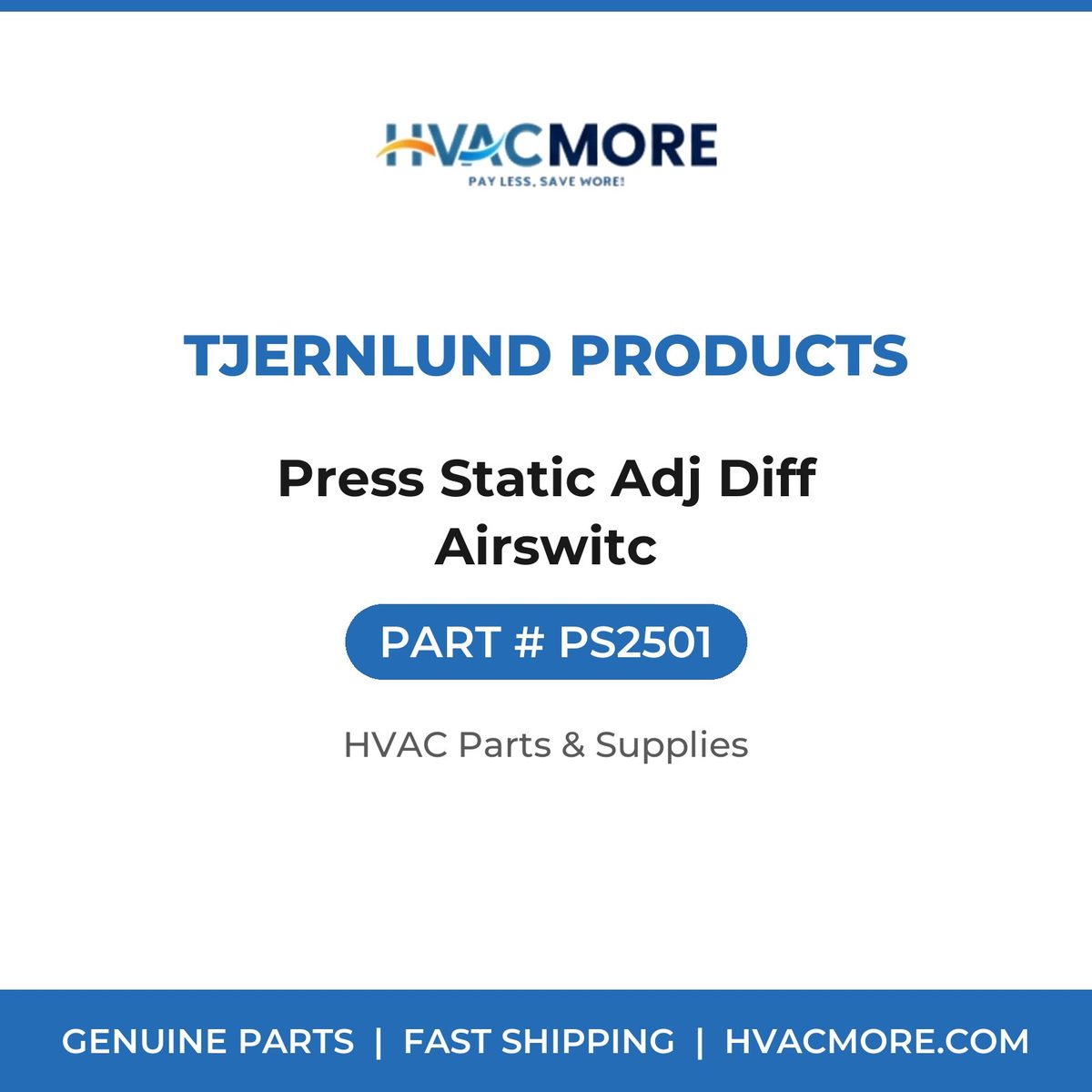 Tjernlund Products Press Static Adj Diff Airswitc PS2501