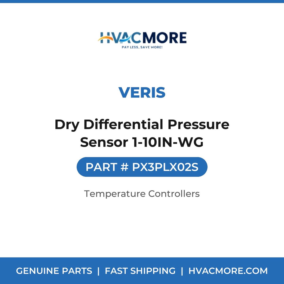 Veris Dry Differential Pressure Sensor 1-10IN-WG PX3PLX02S