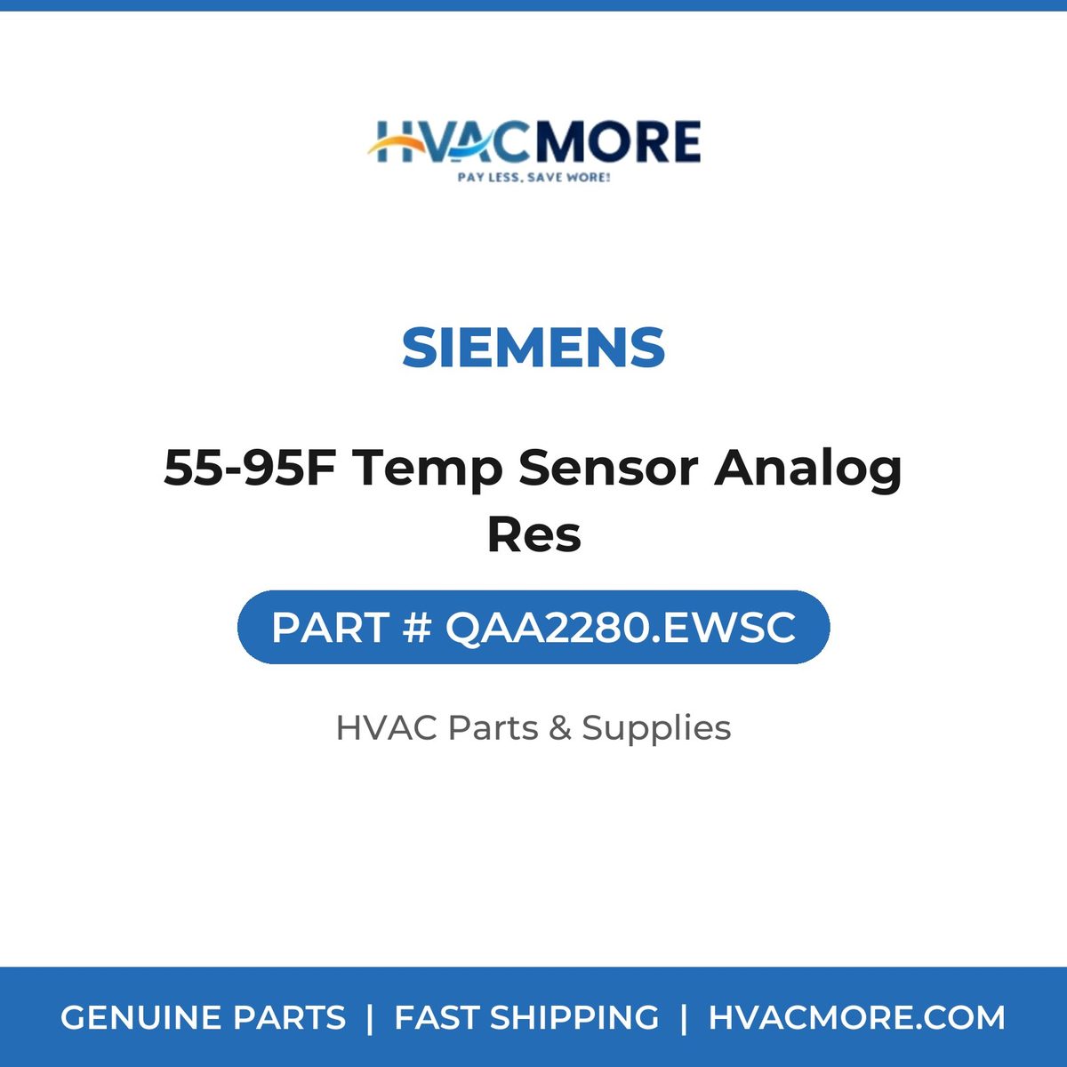 Siemens 55-95F Temp Sensor Analog Res QAA2280.EWSC