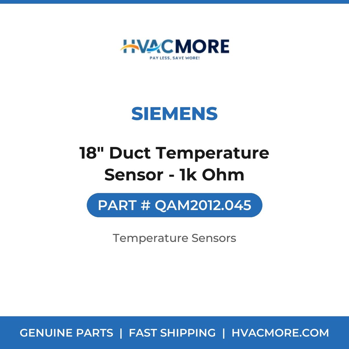 Siemens 18" Duct Temperature Sensor - 1k Ohm QAM2012.045