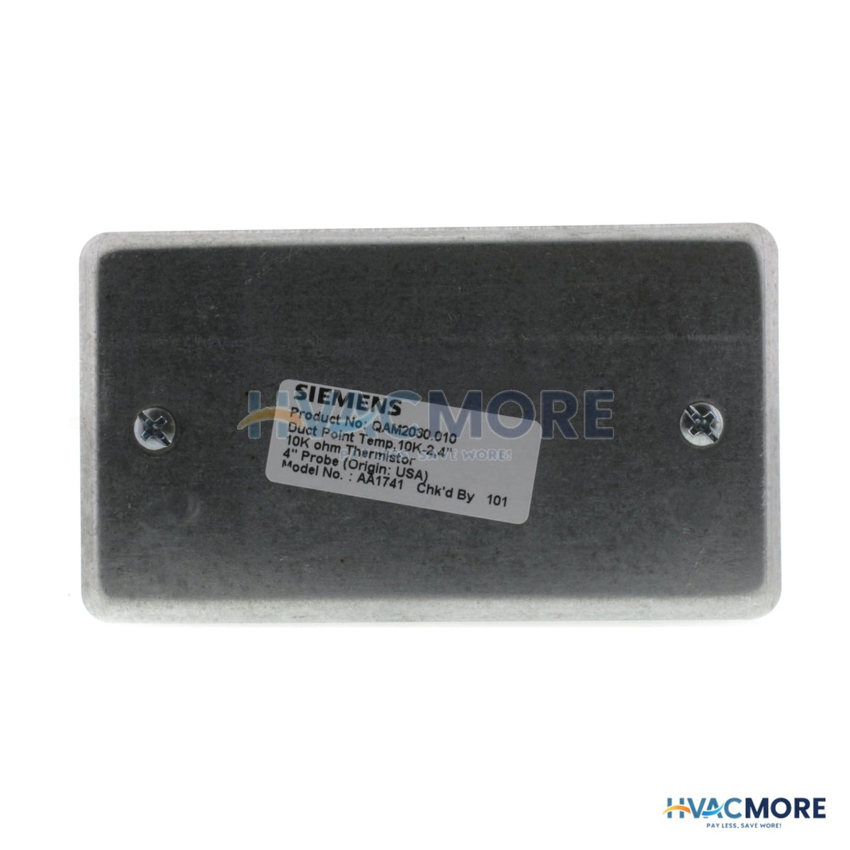 Siemens 4" NTC Type 2 Duct Point Temperature Sensor - 10k Ohm QAM2030.010