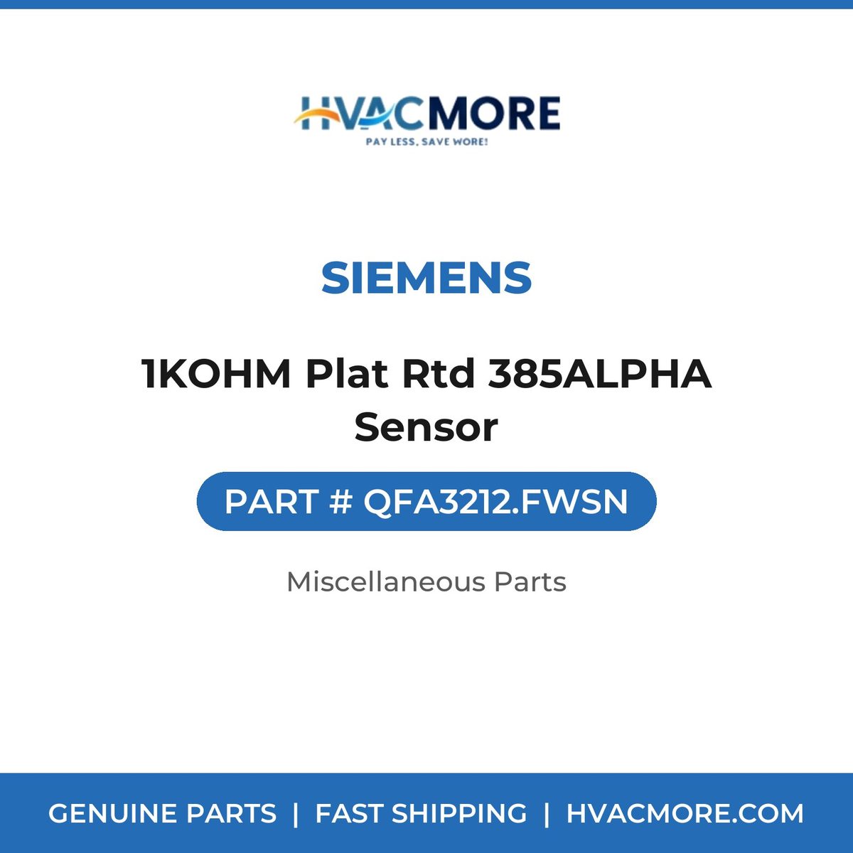 Siemens 1KOHM Plat Rtd 385ALPHA Sensor QFA3212.FWSN