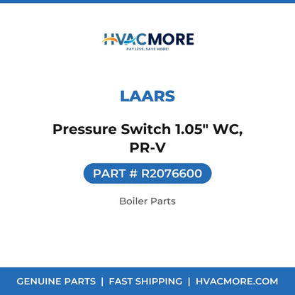 Laars Pressure Switch 1.05" WC, PR-V R2076600