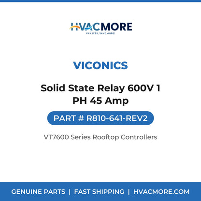 Viconics Solid State Relay 600V 1 PH 45 Amp R810-641-REV2