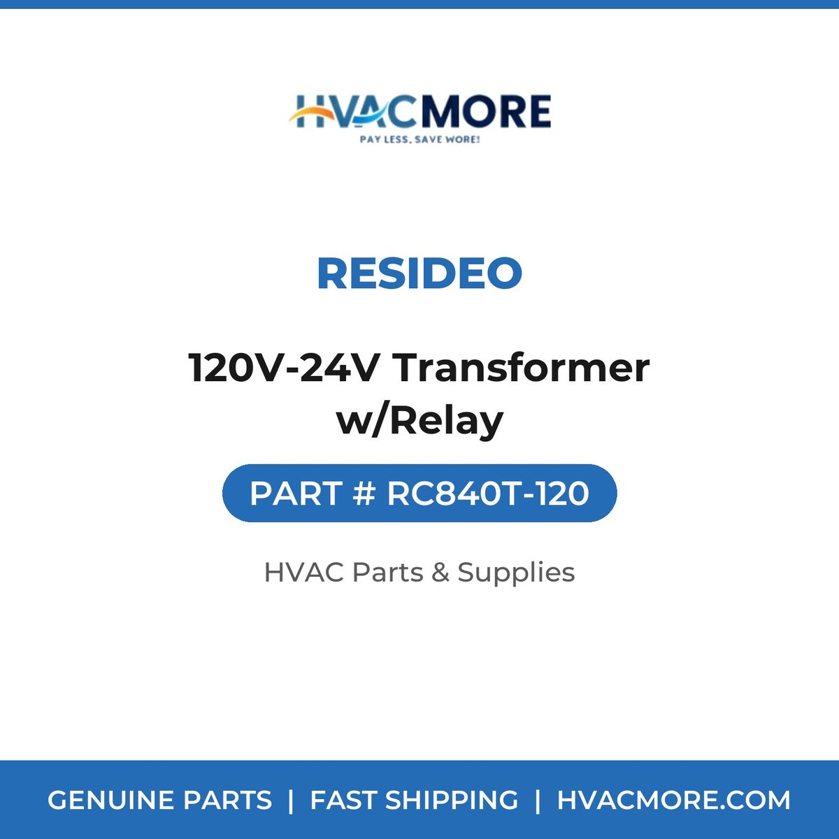 Resideo 120V-24V Transformer w/Relay RC840T-120