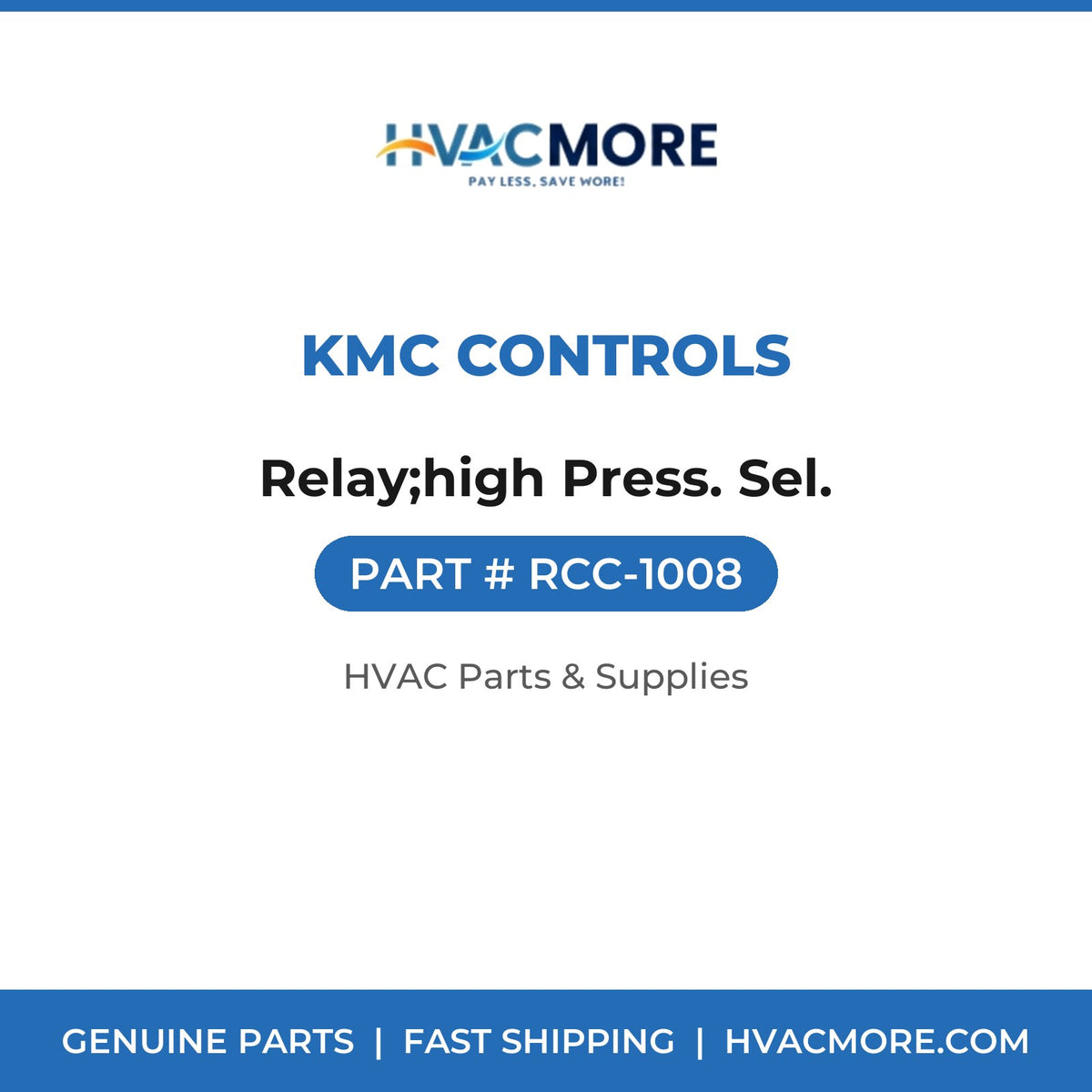 KMC Controls Relay;high Press. Sel. RCC-1008