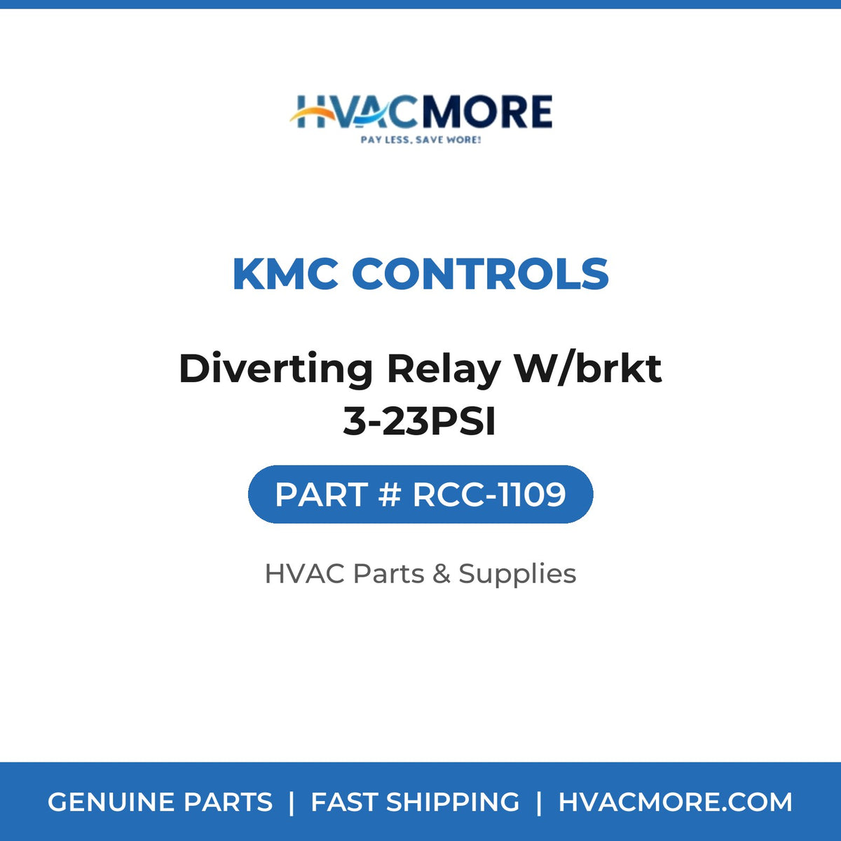 KMC Controls Diverting Relay W/brkt 3-23PSI RCC-1109