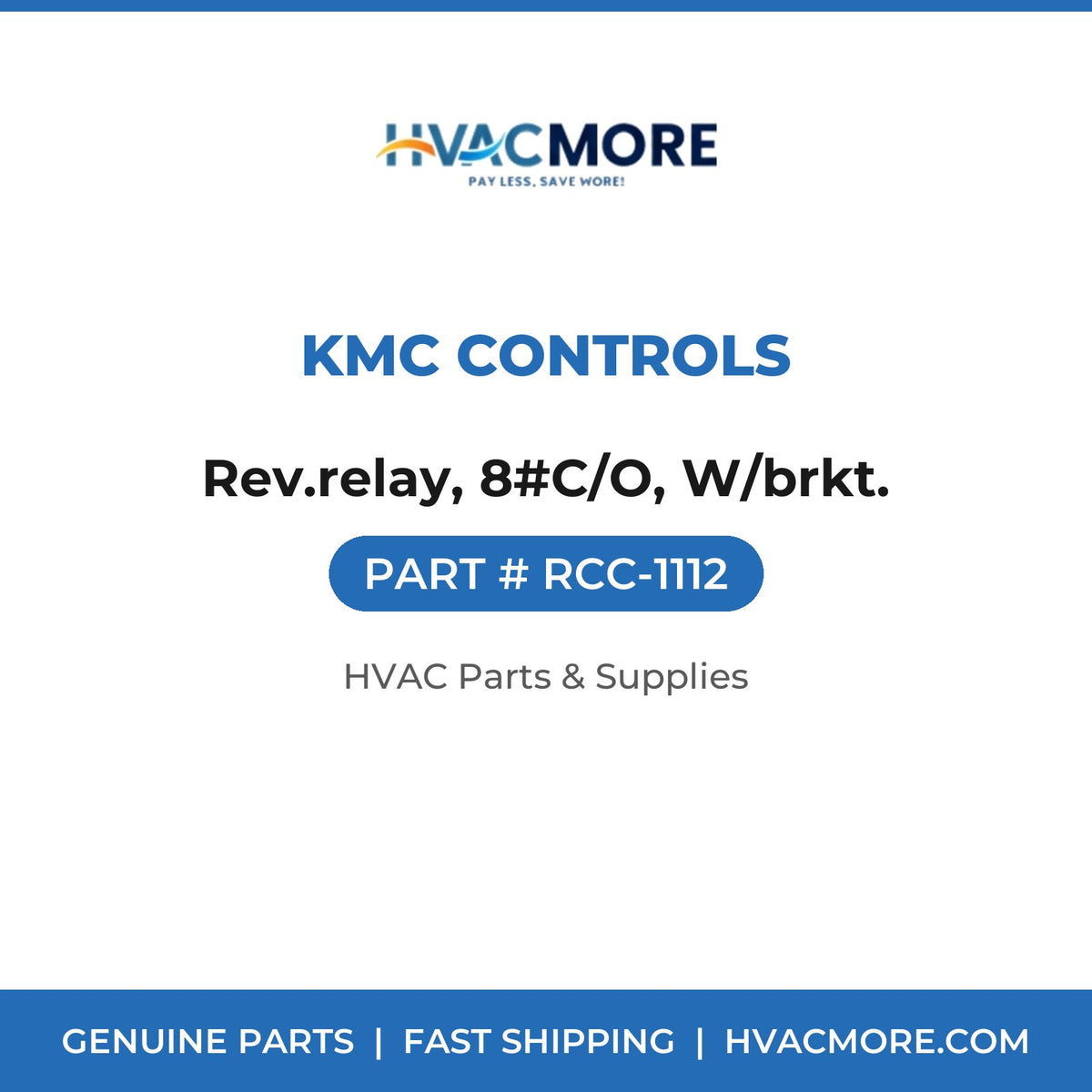 KMC Controls Rev.relay, 8#C/O, W/brkt. RCC-1112