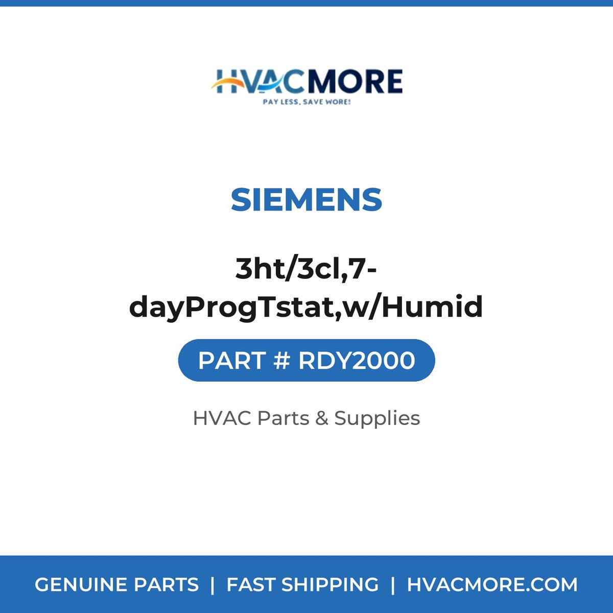 Siemens 3ht/3cl,7-dayProgTstat,w/Humid RDY2000