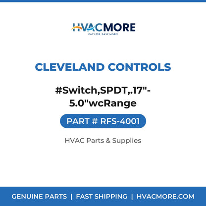 Cleveland Controls #Switch,SPDT,.17"-5.0"wcRange RFS-4001