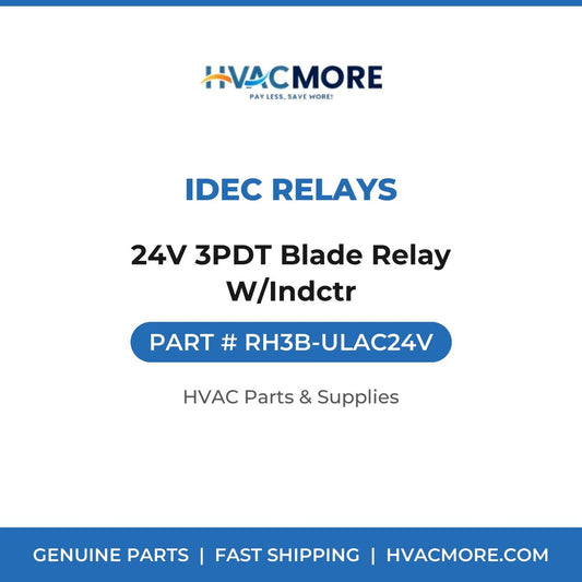 IDEC Relays 24V 3PDT Blade Relay W/Indctr RH3B-ULAC24V