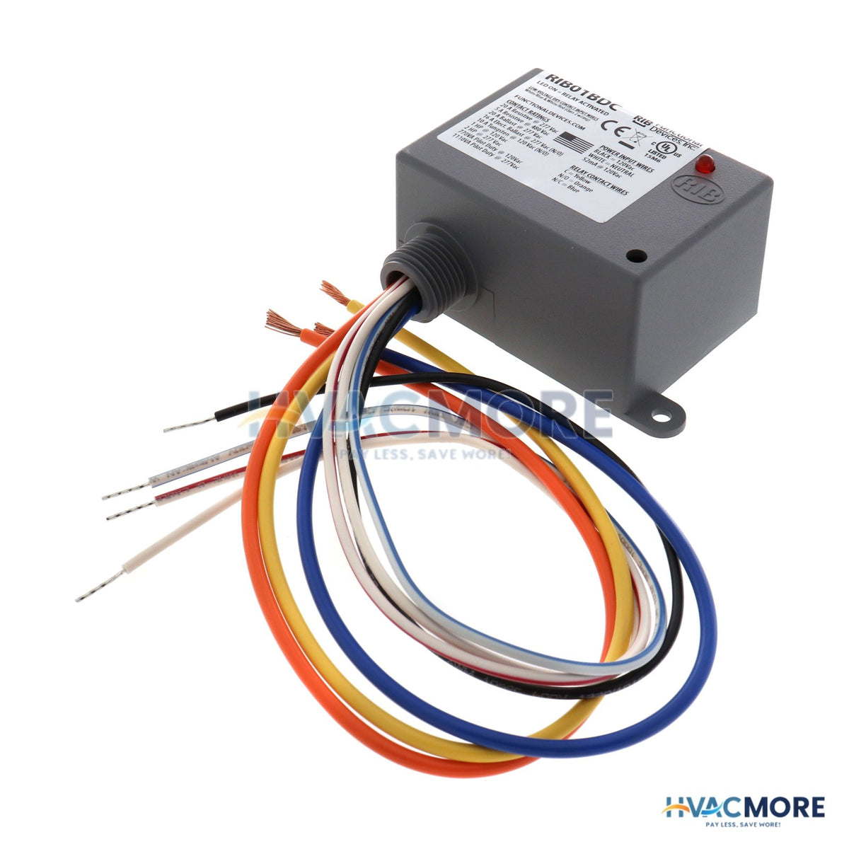 Functional Devices Enclosed Dry Contact Input Relay - 20 Amp SPDT, Class 2 (120 VAC) RIB01BDC