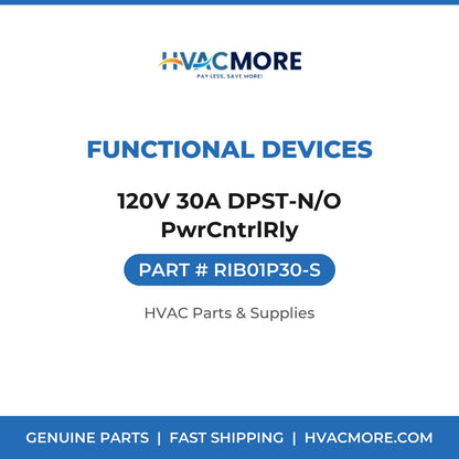 Functional Devices 120V 30A DPST-N/O PwrCntrlRly RIB01P30-S