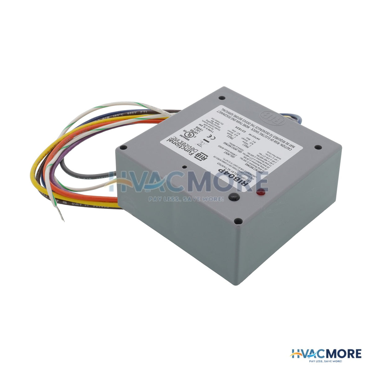 Functional Devices Enclosed Relay 20 Amp DPDT with 480 VAC Coil RIB04P