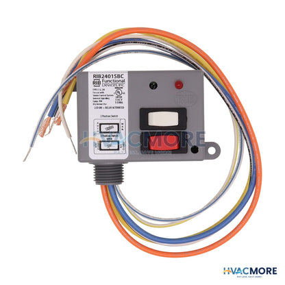 Functional Devices Enclosed Relay 20 Amp SPDT & Override with 24 VAC/DC/120 VAC Coil RIB2401SBC