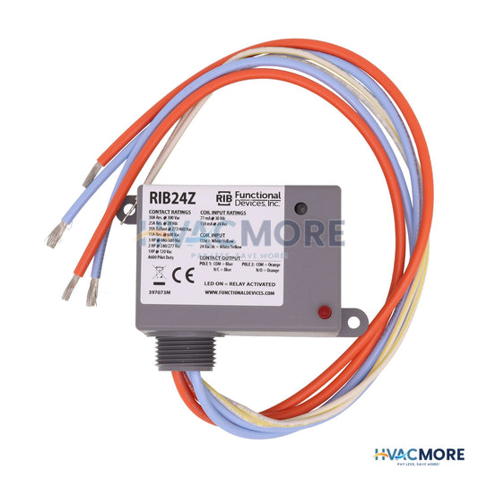Functional Devices Enclosed Relay 30 Amp SPST-N/O & SPST-N/C with 24 VAC/DC Coil RIB24Z