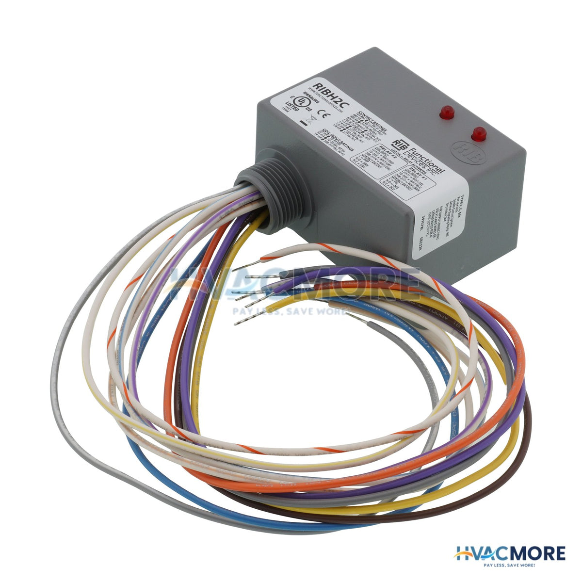 Functional Devices Enclosed Pilot Relay 10 Amp, 2 SPDT W/ 10-30 VAC/DC/208-277 VAC Coil RIBH2C