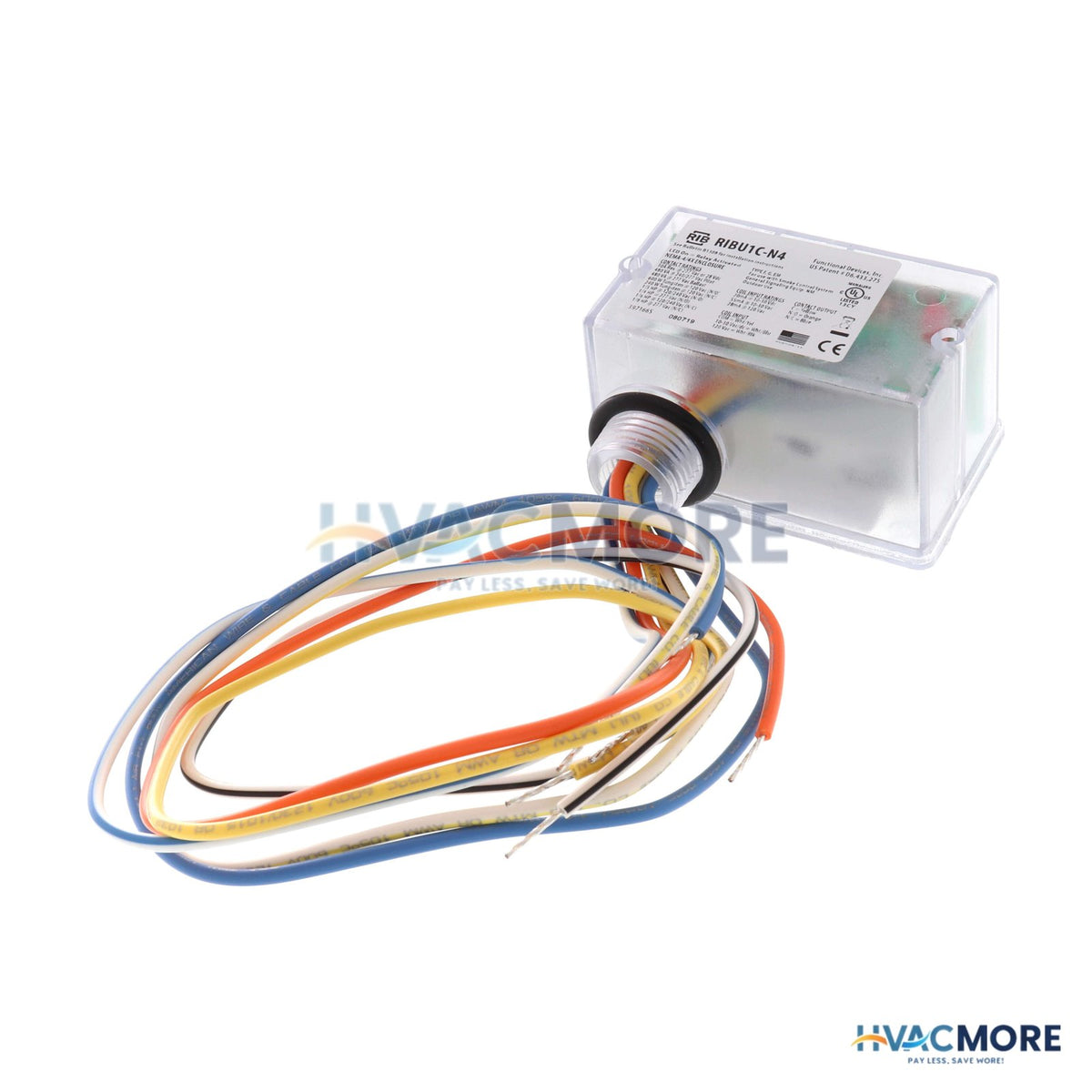 Functional Devices Enclosed Pilot Relay W/ NEMA 4X, 10A, SPDT, 10-30 VAC/DC/120 VAC Coil RIBU1C-N4