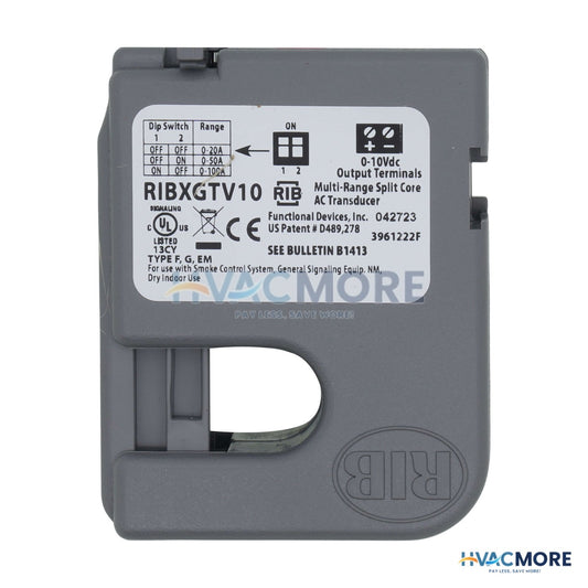 Functional Devices Split Core Multi-Range Current Transducer (0-20A, 50A, 100A) With 0-10 VDC Terminal Output RIBXGTV10