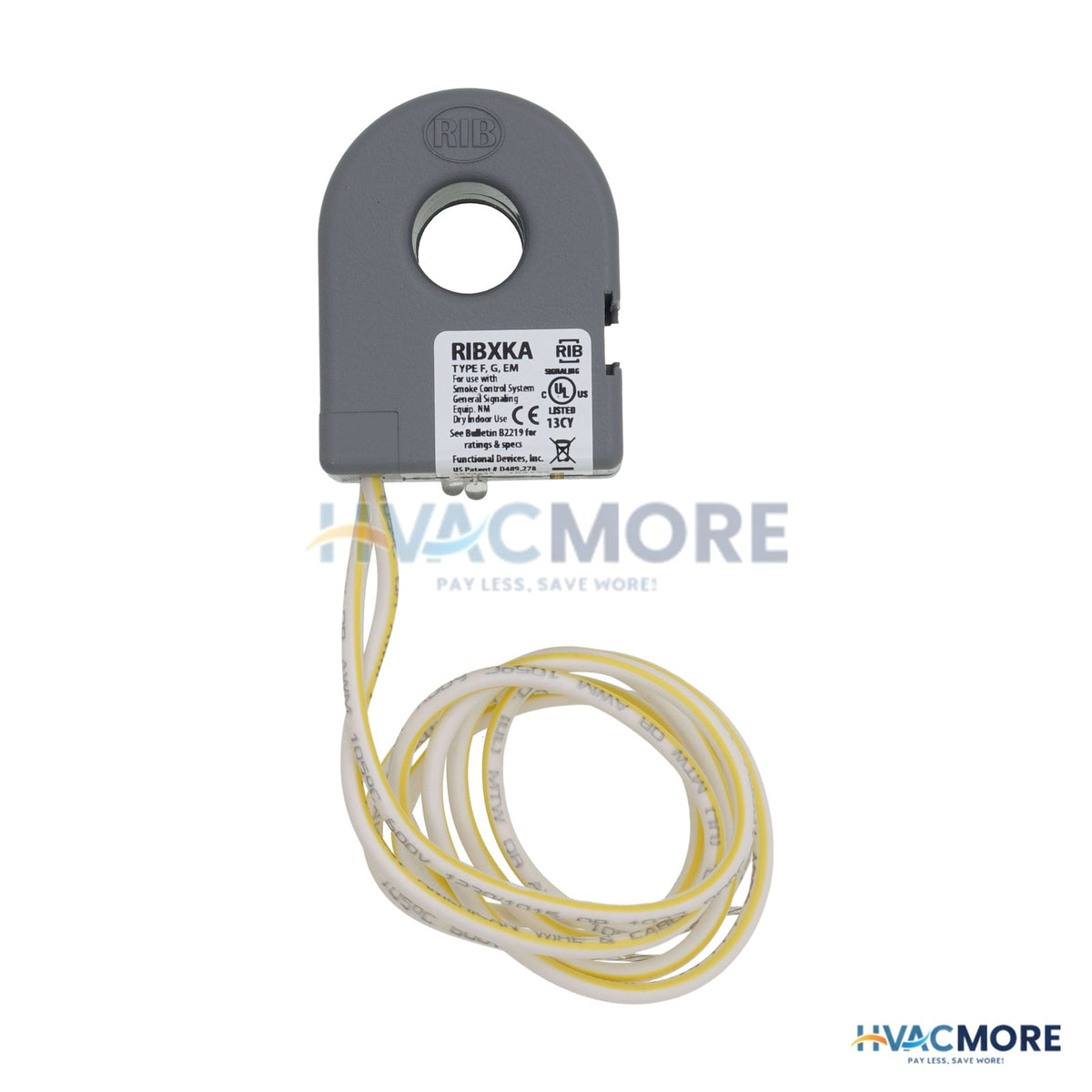 Functional Devices Current Switch, Solid Core, Adj, 0.50-150 Amp, Wire Leads RIBXKA