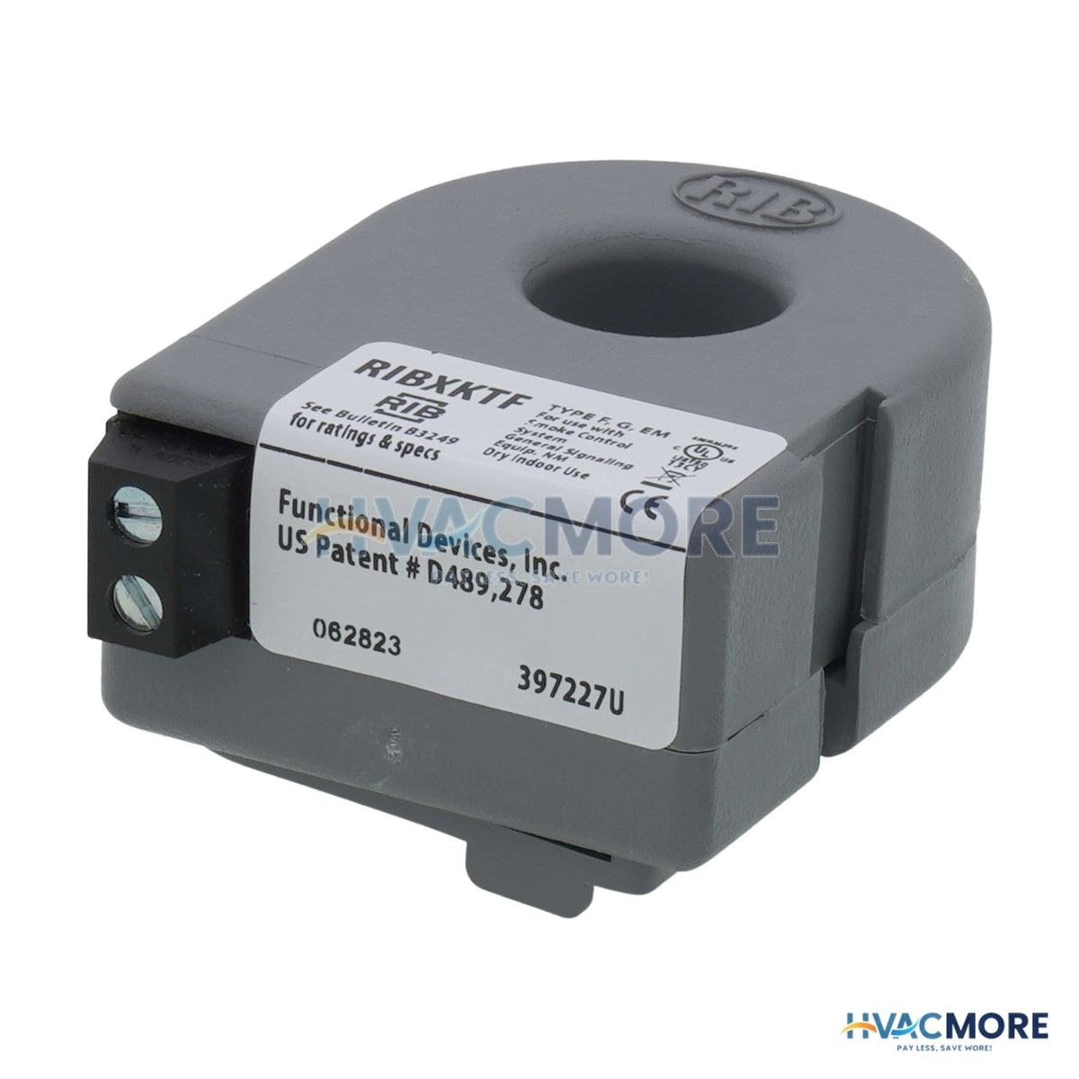 Functional Devices Enclosed Self Powered Solid Core, Fixed Current Sensor, .25-150A, Terminal RIBXKTF