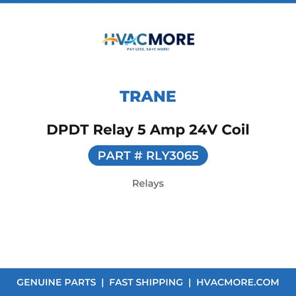 Trane DPDT Relay 5 Amp 24V Coil RLY3065