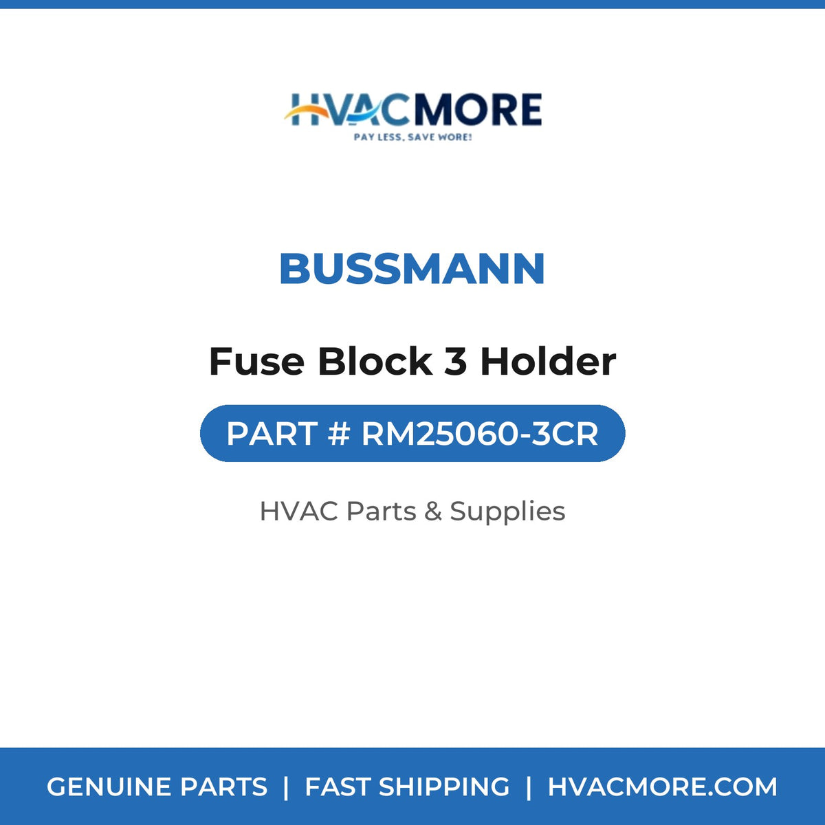 Bussmann Fuse Block 3 Holder RM25060-3CR