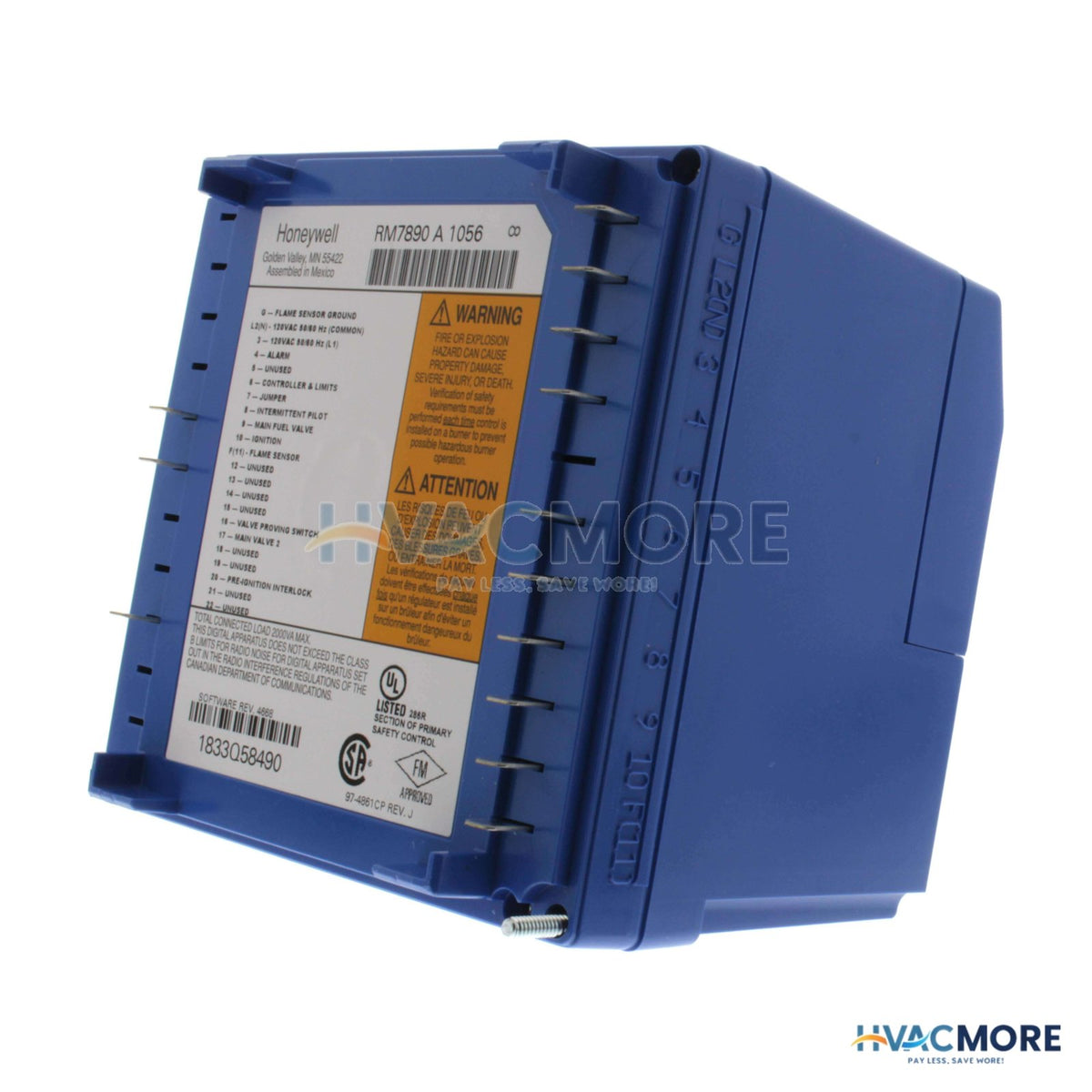Honeywell On-Off Primary Control, 4 or 10 sec Fixed Pilot RM7890A2056
