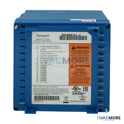 Honeywell On-Off Primary Control W/ Prepurge & Early Spark Termination RM7895B1013