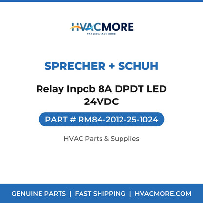 Sprecher + Schuh Relay Inpcb 8A DPDT LED 24VDC RM84-2012-25-1024