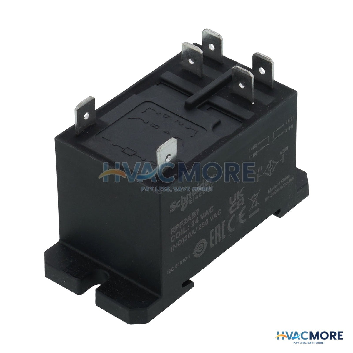 Schneider Electric Harmony Electromechanical Power Relay, DIN Rail or Panel Mount (30A, 2 NO, 24 VAC) RPF2AB7